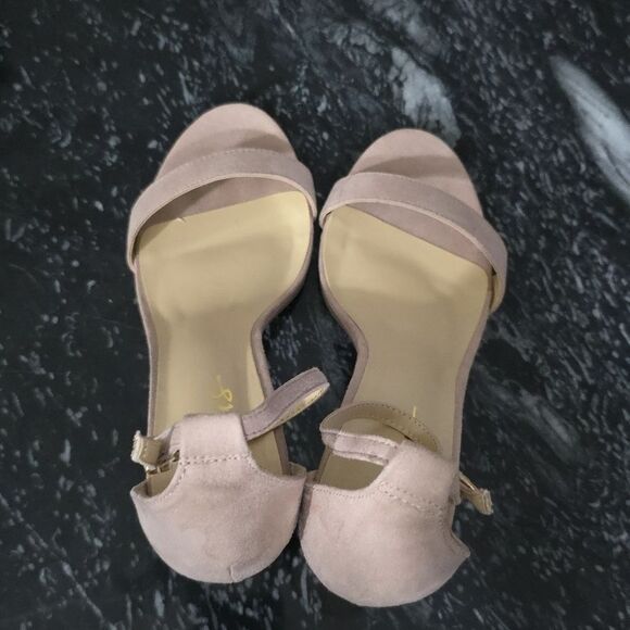 BRAND NEW LULUS-TAYLOR NATURAL ANKLE STRAP HEEL SUEDE SANDAL - Picture 9 of 16